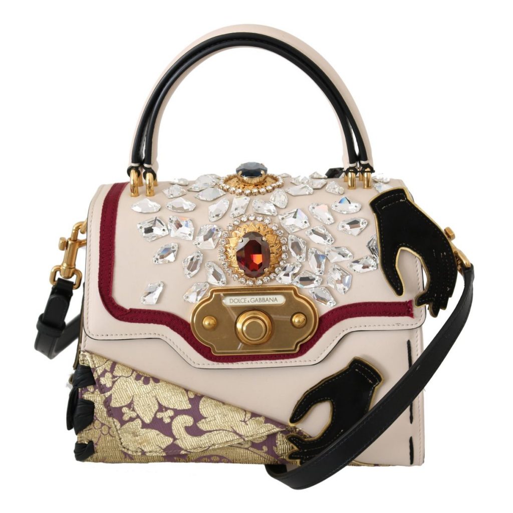 DOLCE & GABBANA Multicolor Leather Crystal Crossbody WELCOME Bag