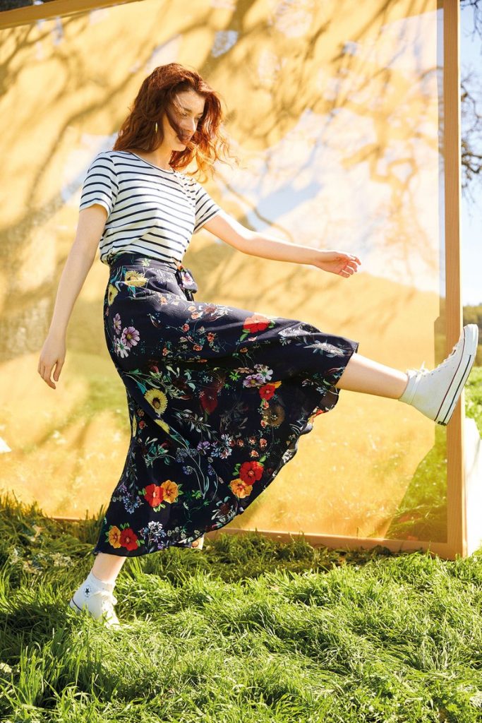 Flora Washable Silk Skirt in Provence Floral