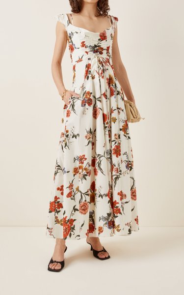 Brock Collection Tamiko Floral-Printed Cotton Cocktail Dress