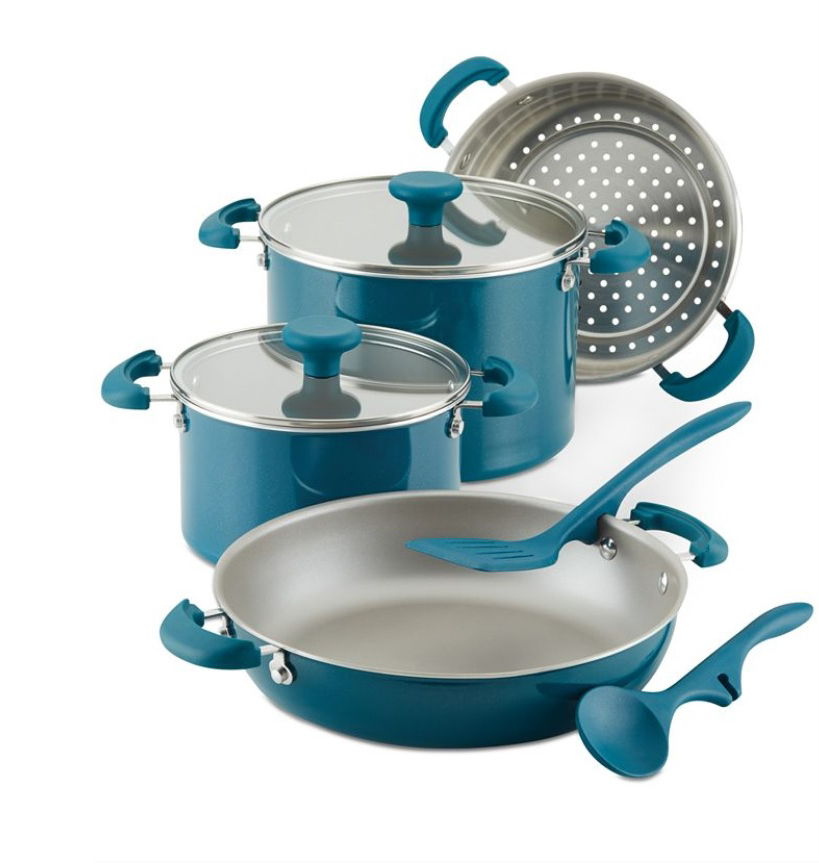 Rachael Ray Create Delicious Stackable Nonstick 8-Pc. Cookware Set