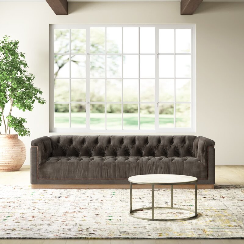 Owasa 95'' Tuxedo Arm Sofa