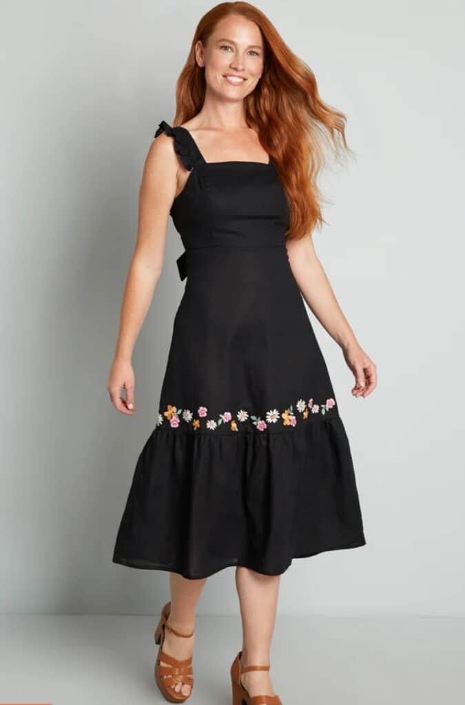 Fancy A Frolic? Embroidered Midi Dress By Princess Highway