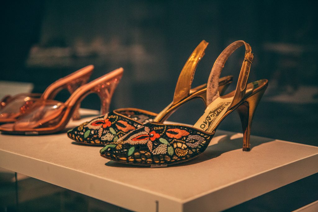 Shoes on display at the Paine Art Center in Oshkosh Wisconsin