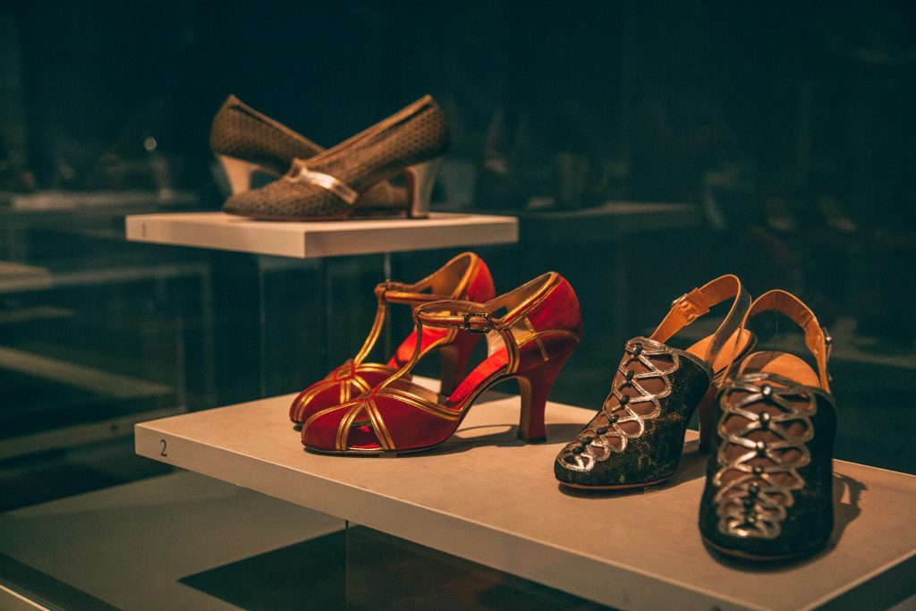 Shoes on display at the Paine Art Center in Oshkosh Wisconsin