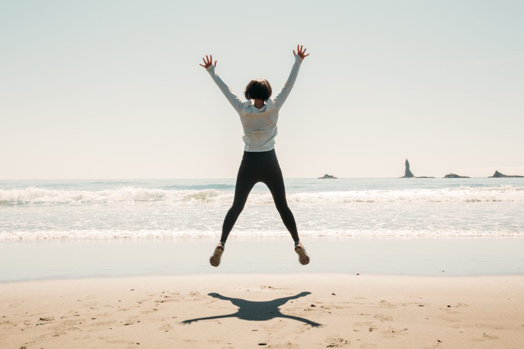 Jumping for joy at La Push Beach!