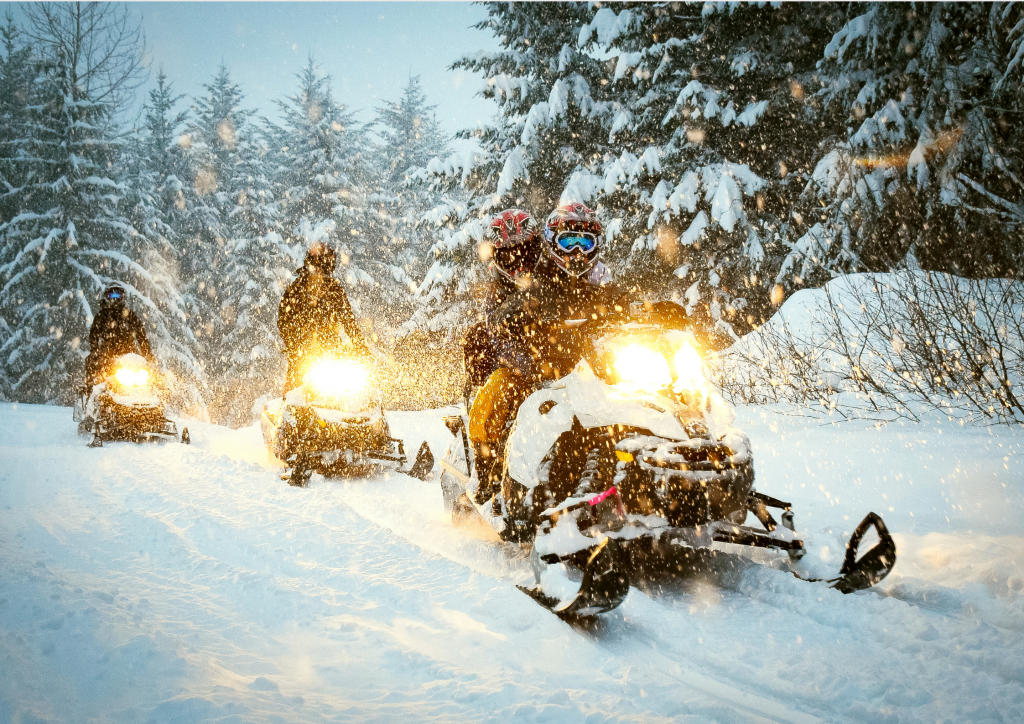 Snowmobile through Sauk County