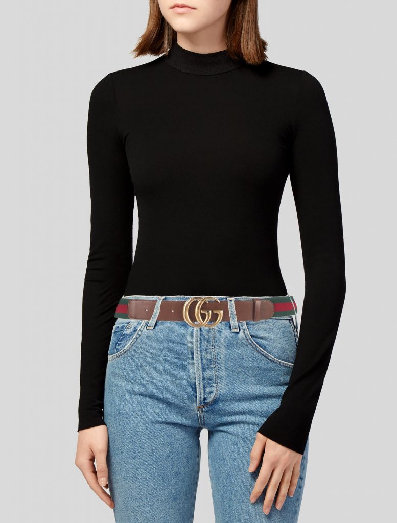 GUCCI Web Accent Canvas Belt