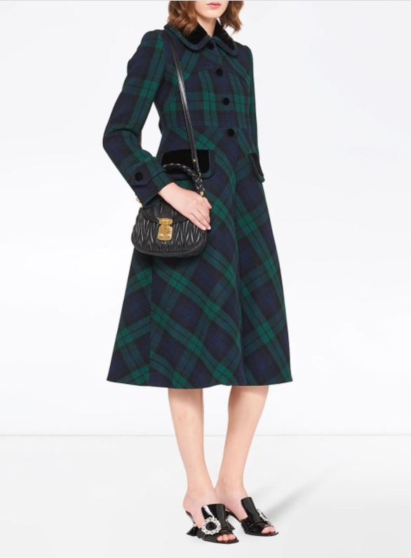 Miu Miu single-breasted tartan coat