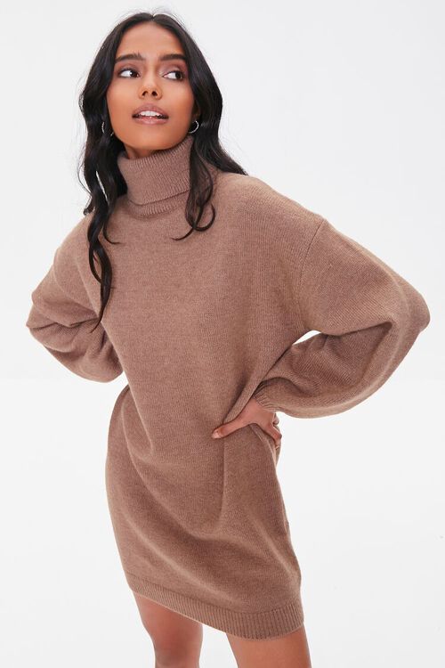 Turtleneck Mini Sweater Dress