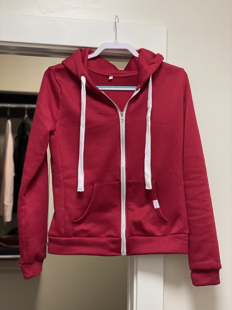 Burgundy Fashion Casual Solid Split Joint Zipper Hooded Collar Outerwear