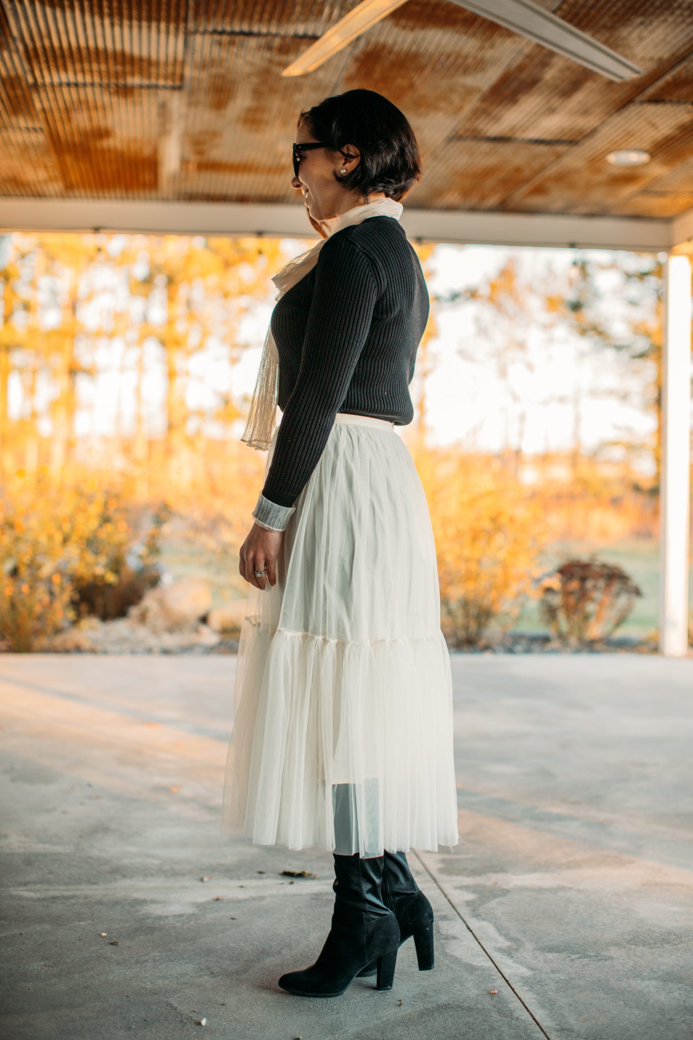 CAN'T LET GO MESH TULLE SKIRT IN CREAM