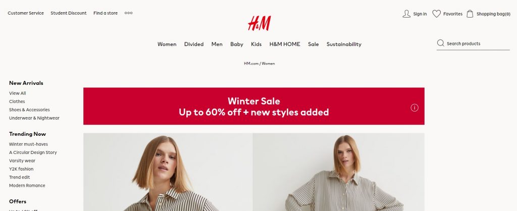 H&m home page