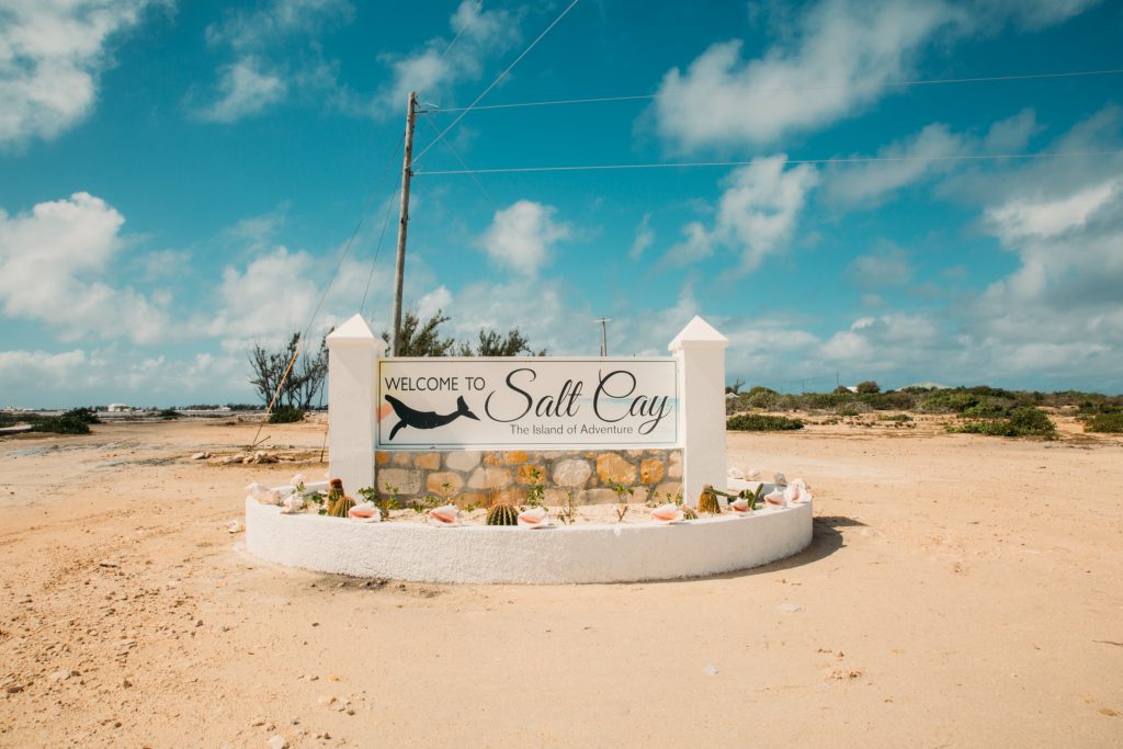 Salt Cay Welcome Sign Near the Airport