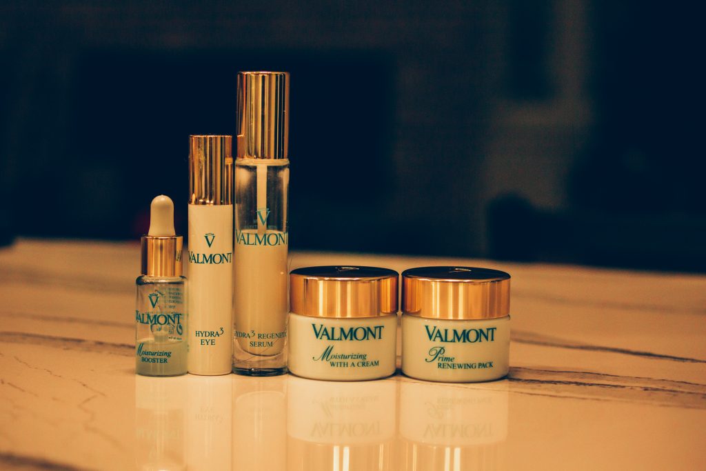 All the Valmont skincare products I used for this review post.