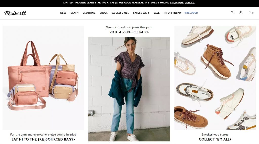 Madewell homepage