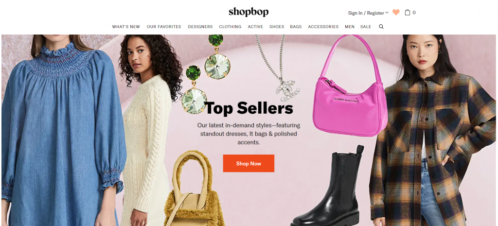 Shopbop homepage