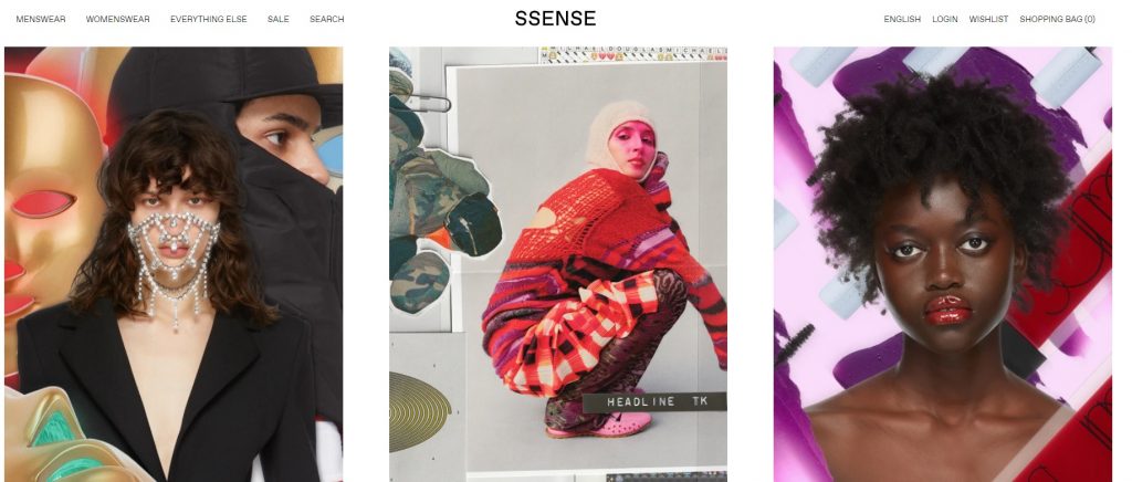 ssense homepage