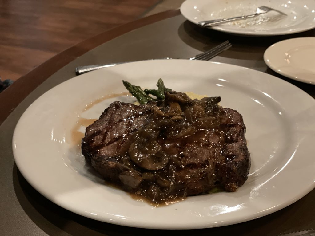 Steak at The Concourse Restaurant and Lounge at the Osthoff Resort