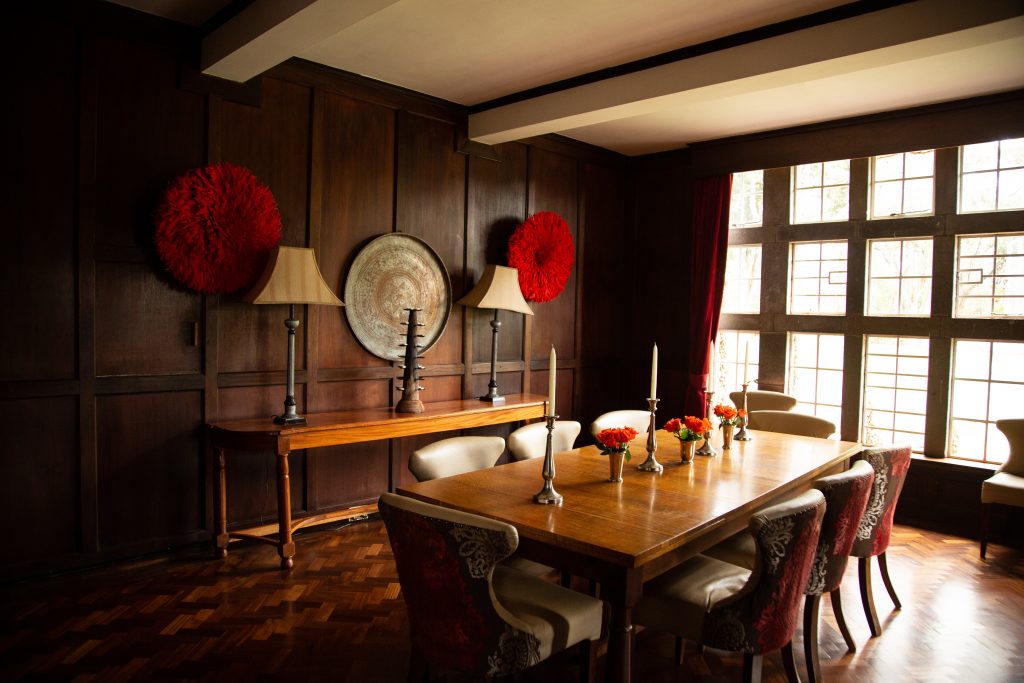 Dining room at Giraffe Manor.