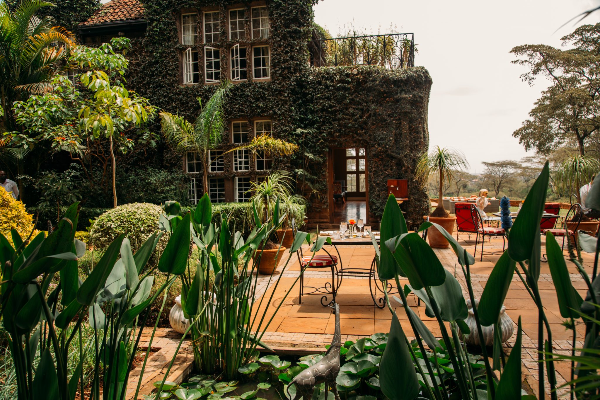 The courtyard at Giraffe Manor