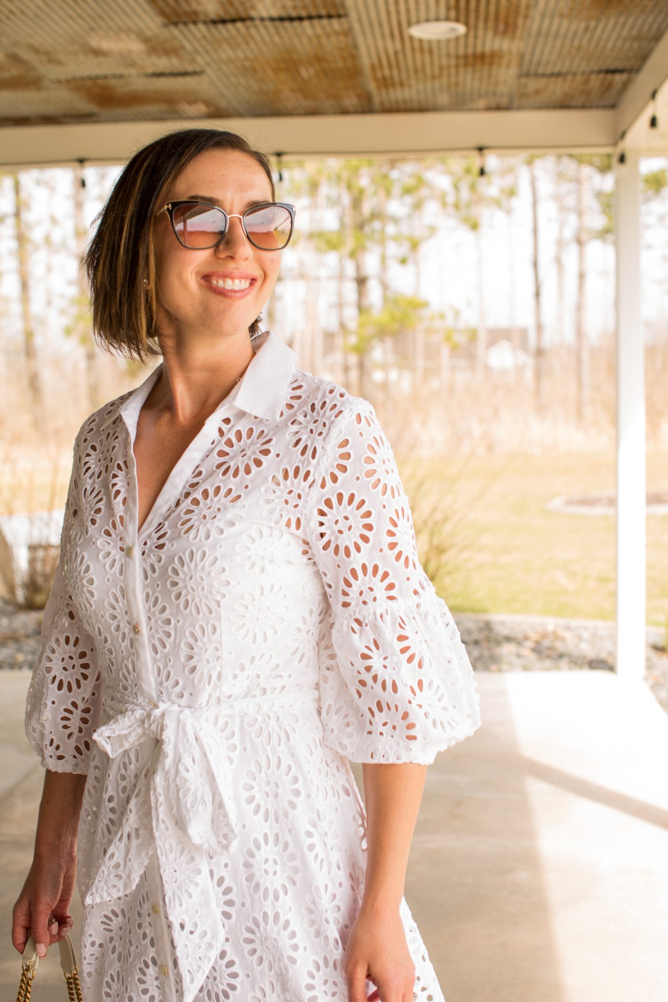 My Mialynn Midi Eyelet Shirtdress