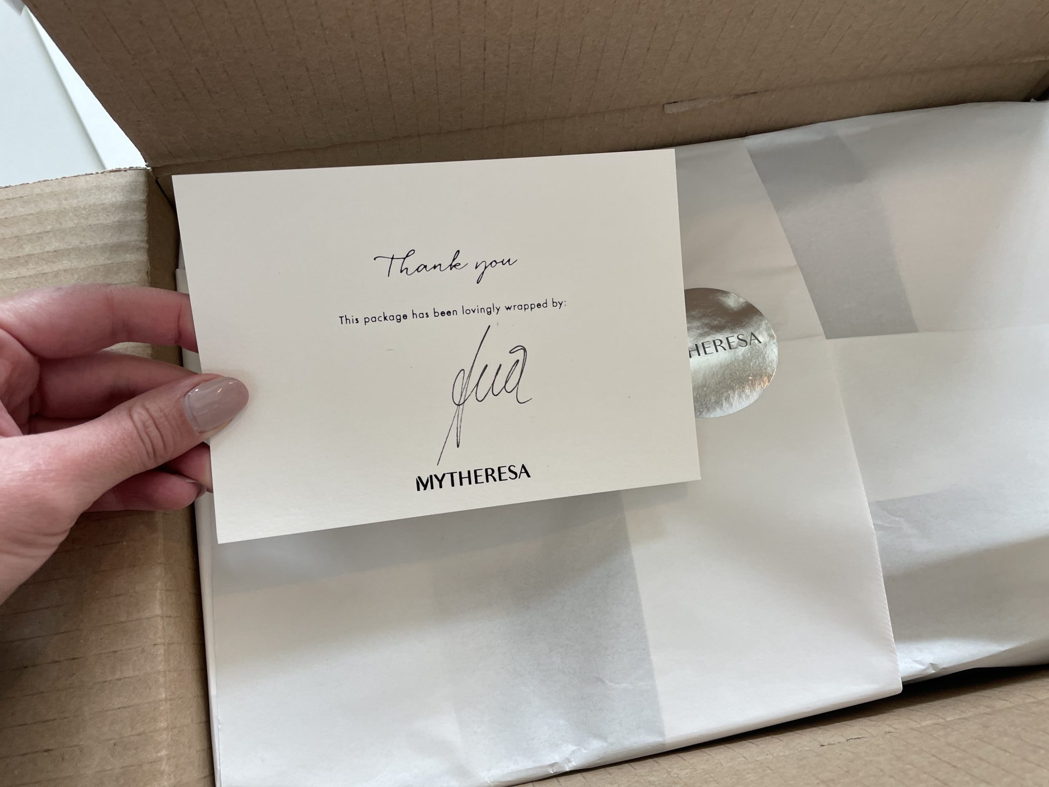 Mytheresa packaging of my order