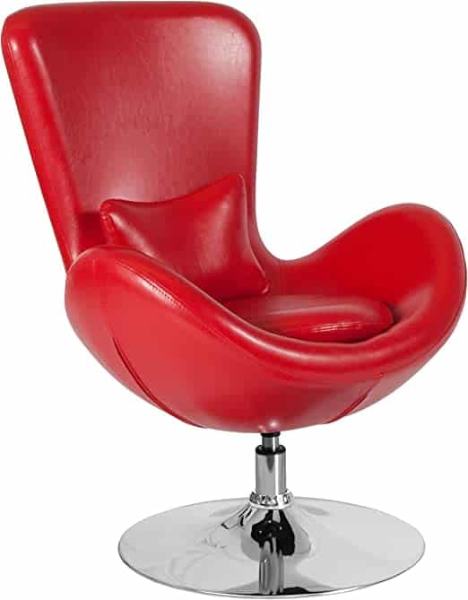 Flash Furniture Egg Series Red LeatherSoft Side Reception Chair
