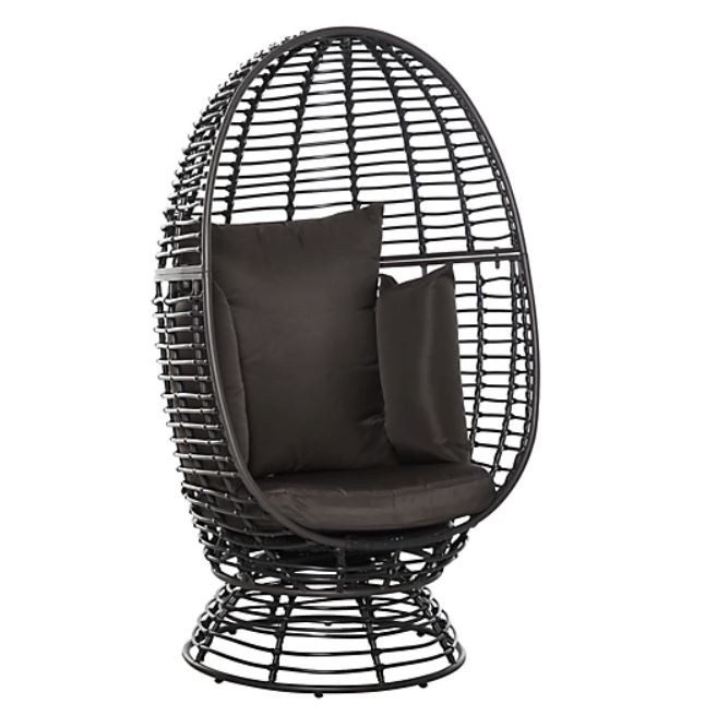 Outsunny Swivel Rattan Egg Chair in Brown