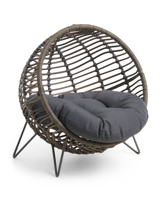 HANDCRAFTED IN VIETNAM Indoor Outdoor Woven Half Moon Pet Chair