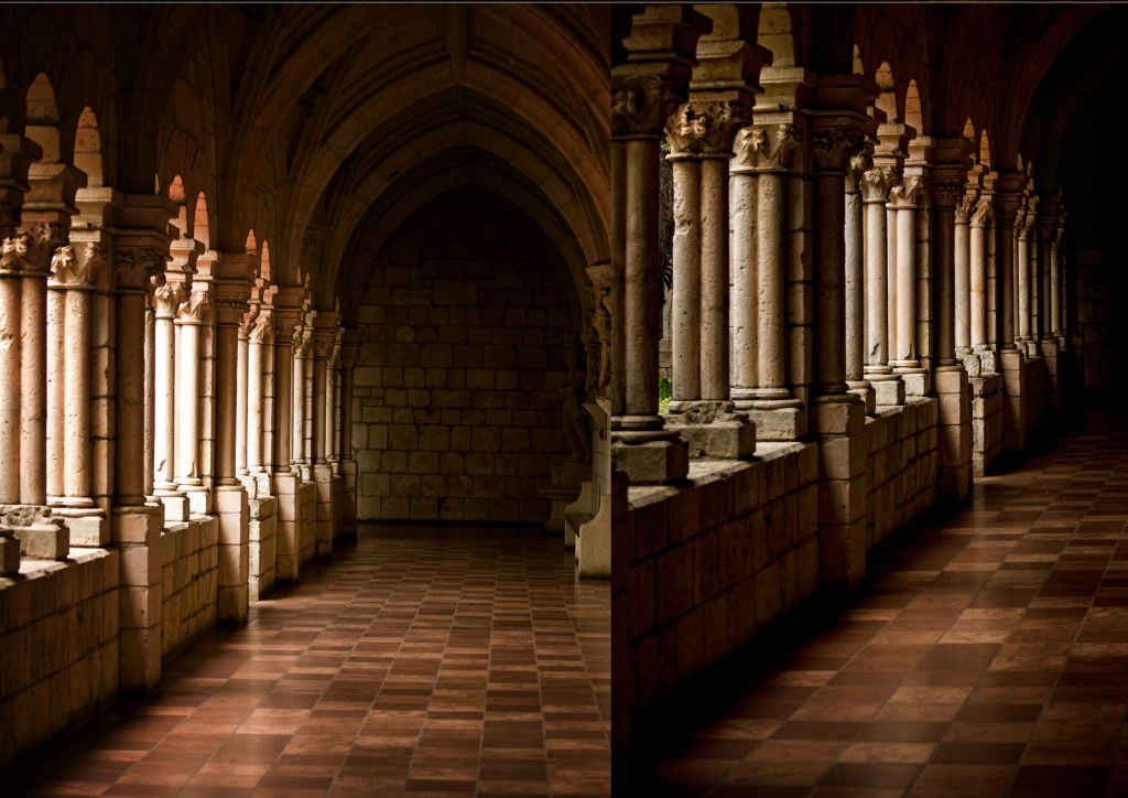 Wide angle view of the Ancient Spanish Monastery (North Miami Beach).