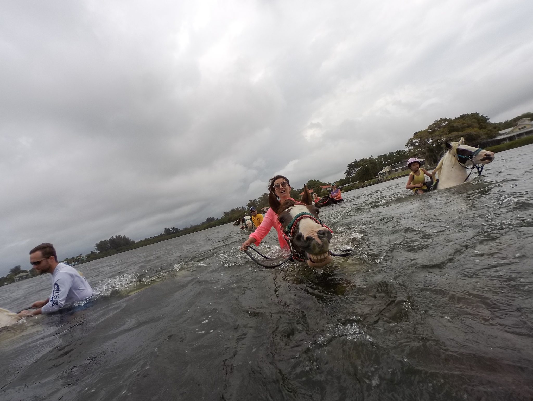 My horse and I making a funny face while we swim