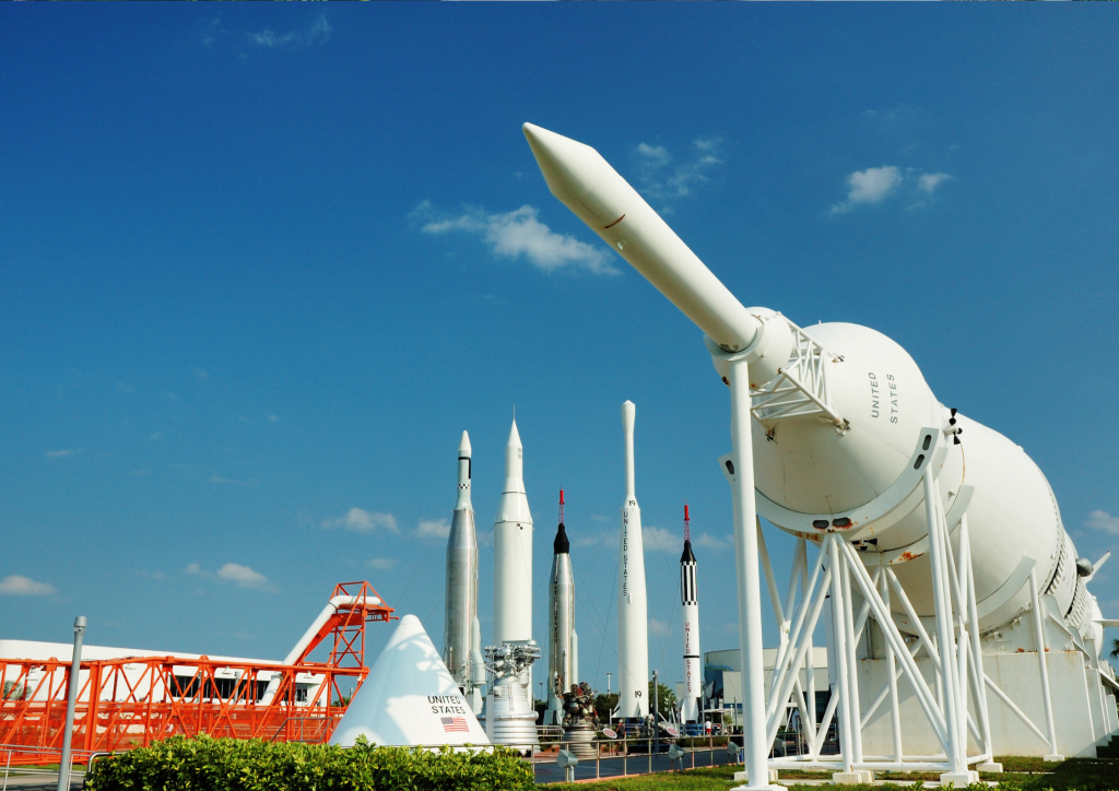 Wide angle view of Kennedy Space center in Florida.