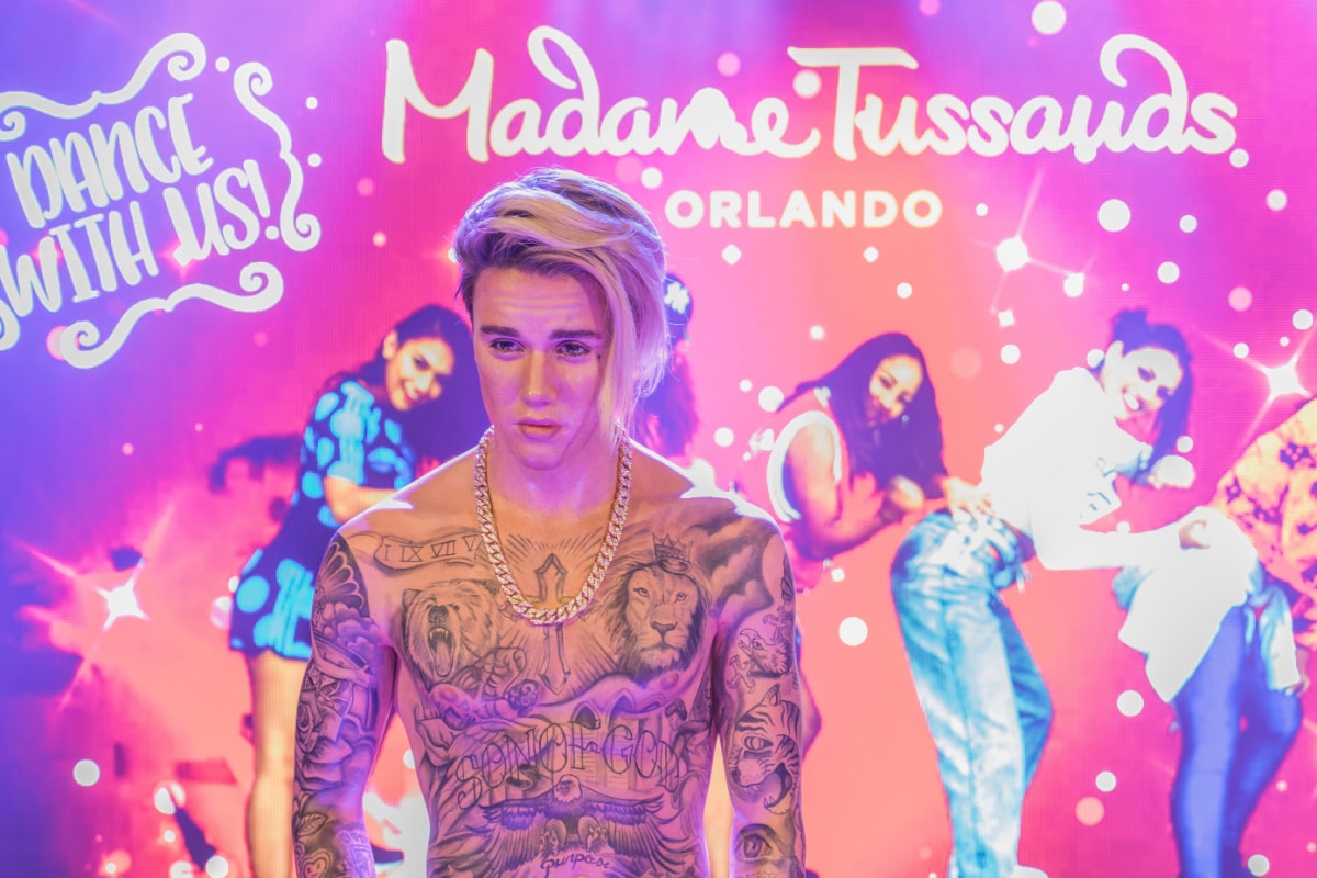 Orlando, Florida / USA - 10th September 2019: Justin Bieber, Singer. Madame Tussauds Wax museum at ICON Park on International Drive, the ultimate fame experience getting close to the stars.