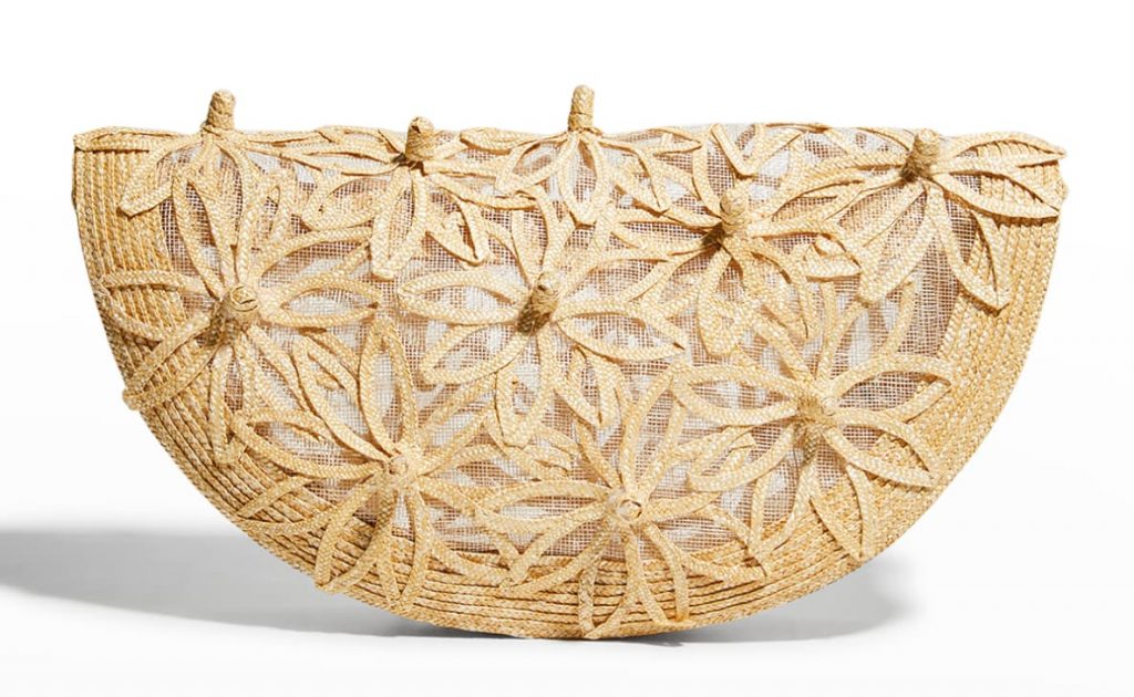 CULT GAIA Lani Flower Half-Moon Clutch Bag