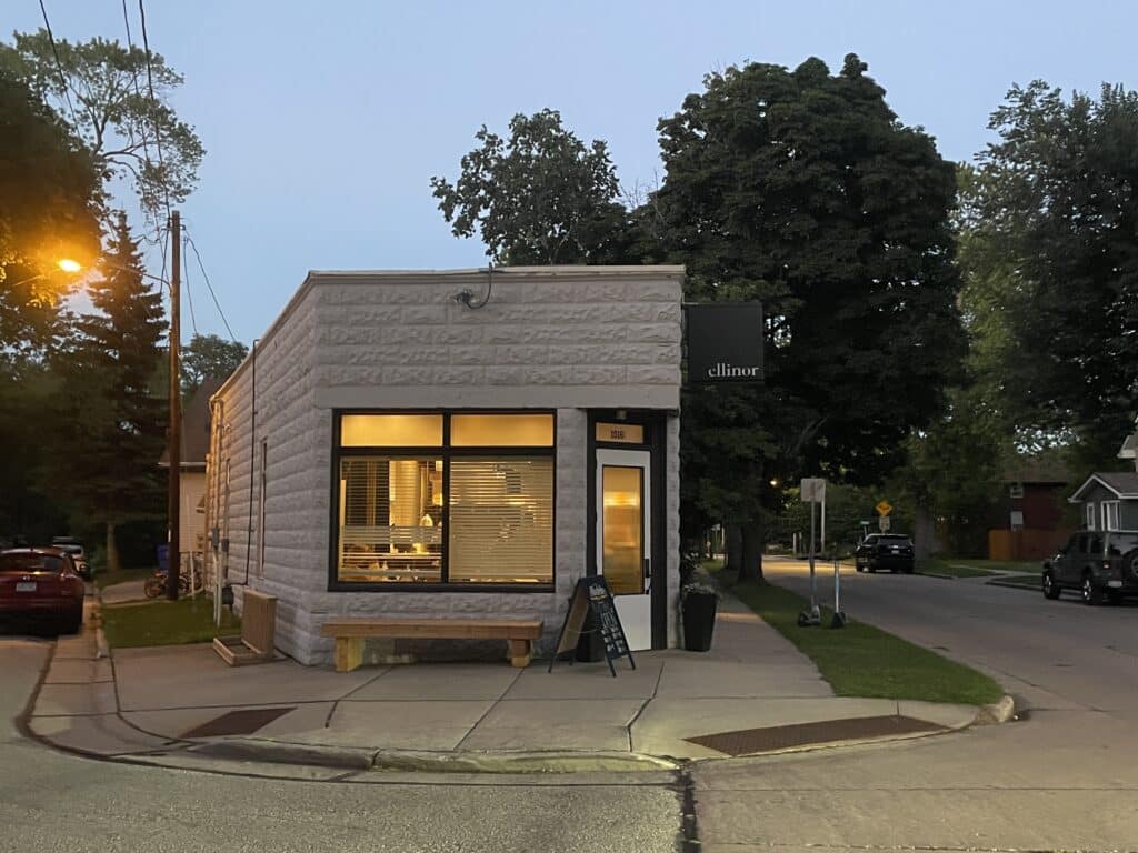 The outside of Ellinor restaurant in Appleton, on a quiet residential street