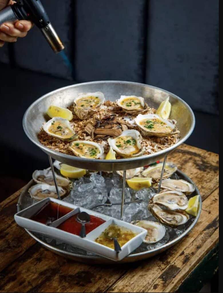 Oysters on ice at Rye Restaurant in Appleton