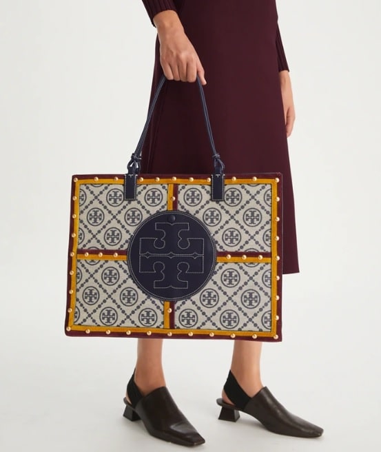 ELLA MONOGRAM QUADRANT TOTE