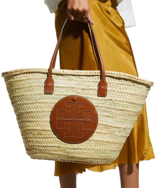 TORY BURCH Ella Large Straw Basket Tote Bag $498$358