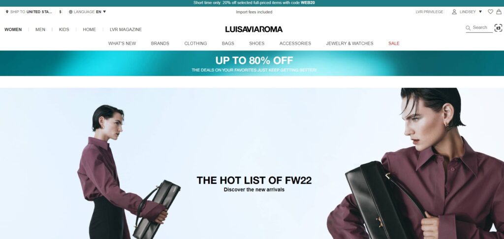 luisaviaroma home page