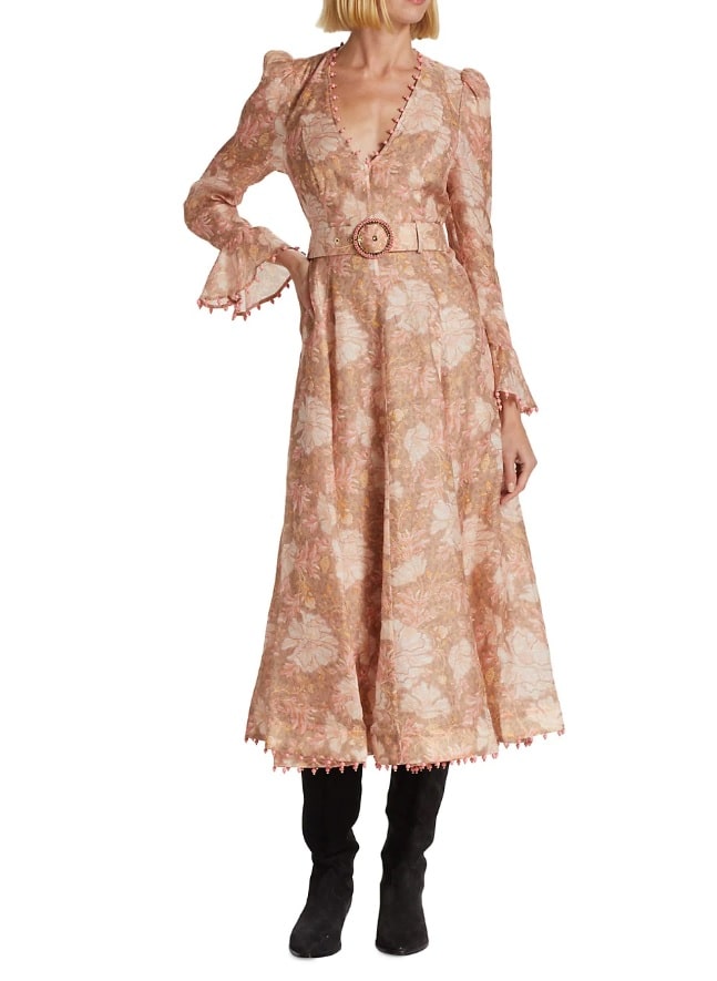 Zimmermann Kaleidoscope Belted Midi-Dress