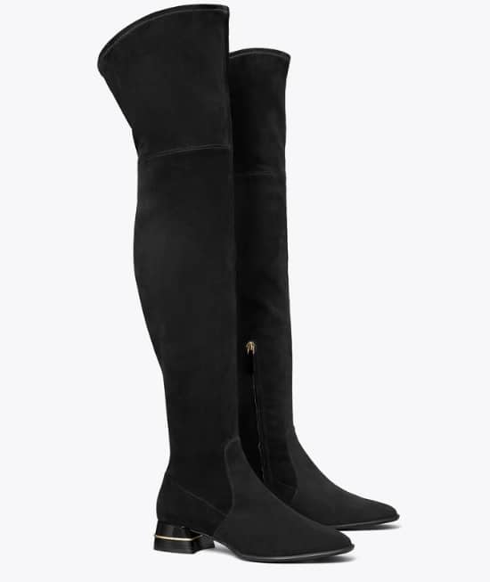 tory burch MULTI-LOGO STRETCH OVER-THE-KNEE BOOT
