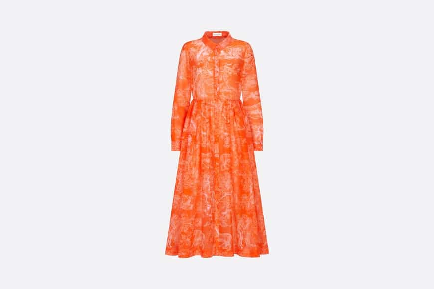 Orange Dioriviera Mid-Length Dress 