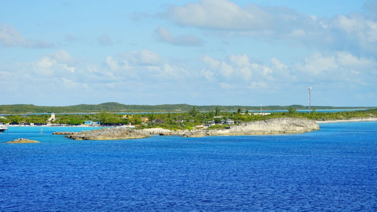 The beautiful Half Moon Bay island in Bahama and Caribbean sea ocean