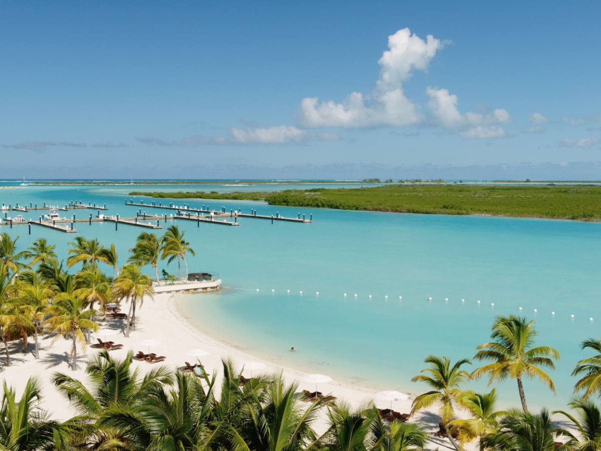 Beach and harbor resort, Providenciales, Turks and Caicos Islands, Caribbean
