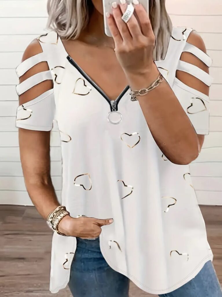 
Plus Size Heart Print Zipper Short Sleeve Top, Women's Plus Slight Stretch V Neck Casual T-shirt
29,178 reviews
4.6
All reviews are from verified buyersAll reviews are from verified buyers
Item reviews (4,174)
Shop reviews (29,178)
Small
15%
True to size
80%
Large
5%
Drea’ 
Drea’
on May 17, 2023
Color: White / Size(US): 4XL(20)
Overall fit: True to size
Reviews image
It was perfect for the party i went to i love it, i will be ordering a different color soon.
See more
Carmen L Nieves
Carmen L Nieves
on Apr 27, 2023
Color: Khaki / Size(US): 2XL(16)
Overall fit: True to size
Reviews image
Reviews image
I received the items on the scheduled day. Success pir punctuality. The blouse is more beautiful than I expected and it turned out very well, I loved it. The other items arrived in good condition.
See more
Stacey Thacker
Stacey Thacker
on Jan 12, 2023
Color: Sky Blue / Size(US): 2XL(16)
Overall fit: True to size
Reviews image
Reviews image
I really like this top. Others had mentioned that the top straps are loose at the top. I will sew them to fit but looks great otherwise. I usually wear 16-18 and got this in a 16(2XL) and it fits really nice.
See more
kristinahanaman
kristinahanaman
on Apr 24, 2023
Color: White / Size(US): 2XL(16)
Overall fit: True to size
Reviews image
Reviews image
Reviews image
this is a fabulous top. love the way it fits and feels, the material is super soft. great quality, I would definitely buy it again if I needed to. love shopping at temu, best shipping from overseas ever!
See more

Frequently bought together
See all
floral print crew neck t shirt casual short sleeve t shirt for spring summer womens clothing
Floral Print Crew Neck T-Shirt, Casual Short Sleeve T-Shirt For Spring & Summer, Women's Clothing
$
5.79
0
42K+sold
$14.99
1pc 2pcs blinds cleaning brush handheld mini curtain brush dust remover with 7 removable microfiber sleeves for air conditioning home gadgets car vents fan
1pc/2pcs Blinds Cleaning Brush,Handheld Mini Curtain Brush Dust Remover With 7 Removable Microfiber Sleeves For Air Conditioning Home Gadgets, Car Vents, Fan
$
1.97
0
100K+sold
$3.99
2pcs pack kitchen sink strainer stainless steel sink drain strainer large wide rim 4 5 diameter food catcher for most sink drains kitchen sink basket strainer steel sink filter
2pcs/Pack Kitchen Sink Strainer, Stainless Steel Sink Drain Strainer, Large Wide Rim 4.5" Diameter, Food Catcher For Most Sink Drains Kitchen Sink Basket Strainer Steel Sink Filter
$
2.48
0
100K+sold
$5.99
wide brim sporty boonie hat mesh sun protection drawstring decor outdoor fishing hat for mountaineering fishing
Wide Brim Sporty Boonie Hat, Mesh Sun Protection Drawstring Decor Outdoor Fishing Hat For Mountaineering Fishing
$
4.17
0
9.5K+sold
$13.49
drawstring workout cropped pants casual solid summer pants with pockets womens clothing
Drawstring Workout Cropped Pants, Casual Solid Summer Pants With Pockets, Women's Clothing
$
11.57
0
42K+sold
$22.99
1pc heavy duty double sided tapes reusable traceless strong sticky tape strips multipurpose removable washable clear mounting nano tape for paste items in home office car
1pc Heavy Duty Double-Sided Tapes, Reusable Traceless Strong Sticky Tape Strips, Multipurpose Removable Washable Clear Mounting Nano Tape For Paste Items In Home/Office/Car
$
1.09
0
100K+sold
$1.99
summer new yoga capri pants with pocket elastic tight slim high waist hip lifting running sports fitness pants
Summer New Yoga Capri Pants With Pocket, Elastic Tight Slim High Waist Hip-lifting Running Sports Fitness Pants
$
7.59
0
1.5K+sold
$17.99
window groove cleaning brush universal small gap cleaning brush for door track and window frame
Window Groove Cleaning Brush, Universal Small Gap Cleaning Brush For Door Track And Window Frame
$
1.47
0
100K+sold
$5.99
1roll waterproof anti mildew toilet caulk strip self adhesive sealing tape for kitchen bathroom bathroom waterproof tape to avoid wet kitchen sink beautiful seam stickers
1roll Waterproof Anti-mildew Toilet Caulk Strip, Self-Adhesive Sealing Tape For Kitchen Bathroom, Bathroom Waterproof Tape To Avoid Wet, Kitchen Sink Beautiful Seam Stickers
$
2.49
0
15K+sold
$4.49
cute heart print pajama set crew neck slip top elastic waistband shorts womens sleepwear loungewear
Cute Heart Print Pajama Set, Crew Neck Slip Top & Elastic Waistband Shorts, Women's Sleepwear & Loungewear
$
4.47
0
75K+sold
$12.99
1pc summer independence day patriotic wreath for front door 4th of july decor americana wreath all season welcome sign door hangers festival celebration farmhouse wreaths home decor
1pc,Summer Independence Day Patriotic Wreath For Front Door, 4th Of July Decor Americana Wreath, All Season Welcome Sign Door Hangers, Festival Celebration Farmhouse Wreaths Home Decor
$
12.58
0
4.3K+sold
$27.99
1 pair american flag faux leather earrings star print teardrop dangle earring lightweight independence day drop earrings women july patriotic jewelry water drop dangle earrings holiday gifts girlfriend gifts jewelry gift party favors
1 Pair, American Flag Faux Leather Earrings Star Print Teardrop Dangle Earring Lightweight Independence Day Drop Earrings, Women July Patriotic Jewelry, Water Drop Dangle Earrings, Holiday Gifts, Girlfriend Gifts, Jewelry Gift, Party Favors
$
0.97
0
16K+sold
$2.49
3pairs copper compression socks for women and men circulation support for medical running nursing athletic
3pairs Copper Compression Socks For Women And Men Circulation Support For Medical, Running, Nursing,Athletic
$
6.07
0
6.2K+sold
$14.99
plus size sports pants womens plus plain ruched elastic skinny yoga sports pants
Plus Size Sports Pants, Women's Plus Plain Ruched Elastic Skinny Yoga Sports Pants
$
8.48
0
983sold
$18.99
12pcs kitchen cleaning sponge environmental protection anti scratch tableware scrub sponge
12pcs Kitchen Cleaning Sponge, Environmental Protection Anti-scratch Tableware, Scrub Sponge
$
1.87
0
100K+sold
$4.79
1pc 7 oz cotton swab pads holder qtip cotton buds ball dispenser bathroom containers apothecary jar for storage with wood lids
1pc 7 OZ Cotton Swab Pads Holder, Qtip Cotton Buds Ball Dispenser, Bathroom Containers Apothecary Jar For Storage With Wood Lids
$
2.99
0
100K+sold
$5.99
1pc multi functional bathroom wall brush long handle removable household floor bathtub brushes ceramic tile sponge cleaning brush
1pc Multi-Functional Bathroom Wall Brush Long Handle Removable Household Floor Bathtub Brushes Ceramic Tile Sponge Cleaning Brush
$
4.99
0
46K+sold
$7.99
plus size casual outfits two piece set womens plus floral ombre print short sleeve round neck nipped waist a line slight stretch top capri leggings outfits 2 piece set
Plus Size Casual Outfits Two Piece Set, Women's Plus Floral Ombre Print Short Sleeve Round Neck Nipped Waist A-line Slight Stretch Top & Capri Leggings Outfits 2 Piece Set
$
12.14
0
9.4K+sold
$28.49
yoga sweat waist training belt with hook and loop design compression waist trimmer waist trainer body shaper for men women home gym outdoor sports fitness weight loss
Yoga Sweat Waist Training Belt With Hook And Loop Design, Compression Waist Trimmer Waist Trainer Body Shaper For Men Women Home Gym Outdoor Sports Fitness Weight Loss
$
6.97
0
2.9K+sold
$24.49
1pc sink filter with plug kitchen stainless steel water filter wash basin slag screen
1pc Sink Filter With Plug, Kitchen Stainless Steel Water Filter, Wash Basin Slag Screen
$
1.28
0
16K+sold
$3.49
Aurara
Aurara
2.1K+
Followers
425K+
Sold
119
Items

#12 Top shop

in Women's Clothing
See all shops
plus size casual t shirt womens plus heart print cold shoulder short sleeve v neck zipper slight stretch t shirt
Plus Size Casual T-shirt, Women's Plus Heart Print Cold Shoulder Short Sleeve V Neck Zipper Slight Stretch T-shirt
$
11.98
0
14K+sold
$22.99
plus size casual t shirt womens plus tie dye cut out sleeve v neck slight stretch t shirt
Plus Size Casual T-shirt, Women's Plus Tie Dye Cut Out Sleeve V Neck Slight Stretch T-shirt
$
8.48
0
113sold
$21.99
plus size floral print zip up cold shoulder t shirt womens plus casual slight stretch tee
Plus Size Floral Print Zip Up Cold Shoulder T-shirt, Women's Plus Casual Slight Stretch Tee
$
9.98
0
52K+sold
$15.49
plus size casual t shirt womens plus plaid print short sleeve zipper slight stretch tee
Plus Size Casual T-shirt, Women's Plus Plaid Print Short Sleeve Zipper Slight Stretch Tee
$
11.98
0
2.5K+sold
$22.49
plus size independence day casual t shirt womens plus zip up flag print short sleeve t shirt
Plus Size Independence Day Casual T-shirt, Women's Plus Zip Up Flag Print Short Sleeve T-shirt
$
8.99
0
152sold
$22.99
plus size casual t shirt womens plus strip short sleeve zipper slight stretch t shirt
Plus Size Casual T-shirt, Women's Plus Strip Short Sleeve Zipper Slight Stretch T-shirt
$
11.18
0
5.3K+sold
$22.99
plus size casual t shirt womens plus plain button decor short sleeve notched neck slight stretch t shirt
Plus Size Casual T-shirt, Women's Plus Plain Button Decor Short Sleeve Notched Neck Slight Stretch T-shirt
$
8.98
0
6.4K+sold
$17.49
plus size casual t shirt womens plus random print short sleeve v neck slight stretch tee
Plus Size Casual T-shirt, Women's Plus Random Print Short Sleeve V Neck Slight Stretch Tee
$
7.18
0
12K+sold
$16.49
plus size casual t shirt womens plus colorblock short sleeve v neck zipper t shirt
Plus Size Casual T-shirt ,women's Plus Colorblock Short Sleeve V Neck Zipper T-shirt
$
11.98
0
4.8K+sold
$22.99
plus size casual t shirt womens plus solid round neck non stretch translucent loose tank top
Plus Size Casual T-shirt, Women's Plus Solid Round Neck Non-stretch Translucent Loose Tank Top
$
8.98
0
2.4K+sold
$19.99
plus size casual t shirt womens plus heart stripe print short sleeve v neck slight stretch t shirt
Plus Size Casual T-shirt, Women's Plus Heart & Stripe Print Short Sleeve V Neck Slight Stretch T-shirt
$
6.28
0
1.3K+sold
$17.49
plus size casual t shirt womens plus color block striped round neck short sleeve tee
Plus Size Casual T-shirt, Women's Plus Color Block Striped Round Neck Short Sleeve Tee
$
11.48
0
229sold
$20.99
See all
Similar items
See all
plus size casual t shirt womens plus heathered cap sleeve ruched round neck tee
Plus Size Casual T-shirt, Women's Plus Heathered Cap Sleeve Ruched Round Neck Tee
$
7.98
0
572sold
$15.99
plus size casual t shirt womens plus colorblock ditsy floral print short sleeve square neck slight stretch t shirt
Plus Size Casual T-shirt, Women's Plus Colorblock Ditsy Floral Print Short Sleeve Square Neck Slight Stretch T-shirt
$
10.48
0
1.9K+sold
$20.49
plus size casual t shirt womens plus floral print short sleeve notched neck slight stretch t shirt
Plus Size Casual T-shirt, Women's Plus Floral Print Short Sleeve Notched Neck Slight Stretch T-shirt
$
8.98
0
949sold
$16.99
plus size basic tee womens plus plain short sleeve round neck drawstring t shirt
Plus Size Basic Tee, Women's Plus Plain Short Sleeve Round Neck Drawstring T-shirt
$
5.88
0
2.5K+sold
$16.49
plus size casual t shirt womens plus ombre print short sleeve v neck slight stretch henley t shirt
Plus Size Casual T-shirt, Women's Plus Ombre Print Short Sleeve V Neck Slight Stretch Henley T-shirt
$
9.38
0
3.8K+sold
$20.49
plus size casual t shirt womens plus plain waffle pattern button decor contrast lace short sleeve v neck medium stretch t shirt
Plus Size Casual T-shirt, Women's Plus Plain Waffle Pattern Button Decor Contrast Lace Short Sleeve V Neck Medium Stretch T-shirt
$
7.18
0
2.7K+sold
$21.49
plus size casual t shirt womens plus flag print short sleeve v neck medium stretch t shirt
Plus Size Casual T-shirt, Women's Plus Flag Print Short Sleeve V Neck Medium Stretch T-shirt
$
8.09
0
1.1K+sold
$19.99
plu sisze casual t shirt womens plus colorblock short sleeve round neck button decor tee
Plu Sisze Casual T-shirt, Women's Plus Colorblock Short Sleeve Round Neck Button Decor Tee
$
12.98
0
6.5K+sold
$24.99
plus size casual t shirt womens plus geo print cold shoulder round neck tee
Plus Size Casual T-shirt, Women's Plus Geo Print Cold Shoulder Round Neck Tee
$
9.38
0
1.7K+sold
$18.99
plus size casual t shirt womens plus ombre print criss cross half sleeve v neck round hem high stretch t shirt
Plus Size Casual T-shirt, Women's Plus Ombre Print Criss Cross Half Sleeve V Neck Round Hem High Stretch T-shirt
$
10.48
0
848sold
$19.99
plus size elegant t shirt womens plus floral print cold shoulder short sleeve v neck tee
Plus Size Elegant T-shirt, Women's Plus Floral Print Cold Shoulder Short Sleeve V Neck Tee
$
10.48
0
165sold
$20.49
plus size casual t shirt womens plus arabesque print short sleeve notched neck slight stretch t shirt
Plus Size Casual T-shirt, Women's Plus Arabesque Print Short Sleeve Notched Neck Slight Stretch T-shirt
$
9.98
0
3.7K+sold
$19.99
Details
plus size heart print zipper short sleeve top womens plus slight stretch v neck casual t shirt details 0
plus size heart print zipper short sleeve top womens plus slight stretch v neck casual t shirt details 1
plus size heart print zipper short sleeve top womens plus slight stretch v neck casual t shirt details 2
plus size heart print zipper short sleeve top womens plus slight stretch v neck casual t shirt details 3
plus size heart print zipper short sleeve top womens plus slight stretch v neck casual t shirt details 4
plus size heart print zipper short sleeve top womens plus slight stretch v neck casual t shirt details 5
plus size heart print zipper short sleeve top womens plus slight stretch v neck casual t shirt details 6
plus size heart print zipper short sleeve top womens plus slight stretch v neck casual t shirt details 7
plus size heart print zipper short sleeve top womens plus slight stretch v neck casual t shirt details 8
plus size heart print zipper short sleeve top womens plus slight stretch v neck casual t shirt details 9
plus size heart print zipper short sleeve top womens plus slight stretch v neck casual t shirt details 10
plus size heart print zipper short sleeve top womens plus slight stretch v neck casual t shirt details 11
Plus Size Heart Print Zipper Short Sleeve Top, Women's Plus Slight Stretch V Neck Casual T-shirt