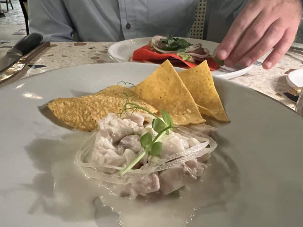 Really bland ceviche.