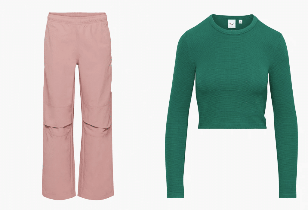 Mid-rise Sawyer Track Pants in Ashy Pink + Long Sleeve Shirt