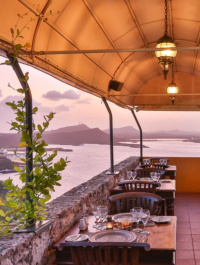 A restaurant with the view of the ocean in Curaçao.