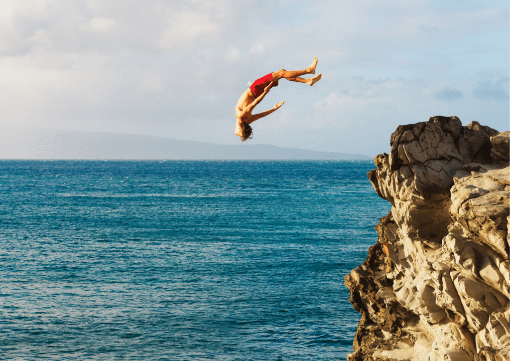  Cliff-jump at Playa Forti