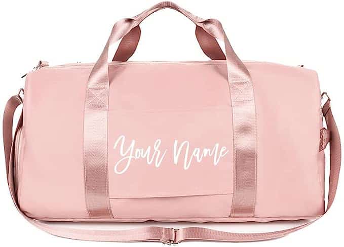 Personalized Duffel Bags, Pink - Weekender Bag, Overnight Bag, Travel Bag, Custom Bridesmaid Gift Bag, Bridal Shower Gift